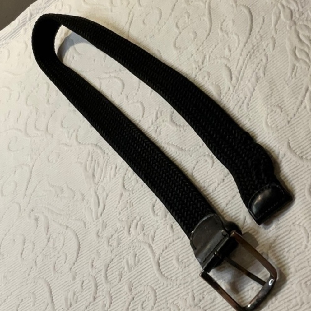 Original Penguin Black Woven Rope Belt with Metal Buckle Small - Picture 5 of 8